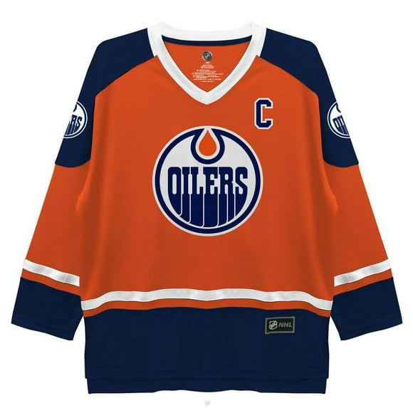NHL Edmonton Oilers McDavid Men's Long Sleeve Deluxe Jersey Sweater