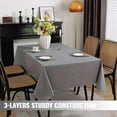 thumbnail image 6 of Honellaty Waterproof Vinyl Rectangle Tablecloth with Flannel Backing, Spillproof Stain Resistant Wipeable Pastic Table Cloth for Dining, Party and Outdoor Use (52" x 70", Grey), 6 of 7