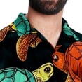 thumbnail image 5 of Turtle Seamless Men's Short Sleeve Hawaiian Shirt Button Down Poplin Beach Casual Printed Unisex Summer Tops, 5 of 6