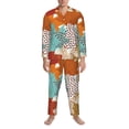 thumbnail image 3 of Balery Fall Maple Leaves Pijama para Hombre de Dos Piezas con Manga Larga, Conjunto de Dormir y Descanso Suave con Bolsillos-Small, 3 of 7