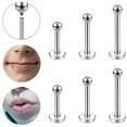 thumbnail image 2 of QQTDFG 2Pcs Stainless Steel Labret Lip Ring Helix Earring Lip Piercing Jewelry 6/8/10mm-1.2mm(16g)*6mm, 2 of 9