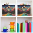 thumbnail image 6 of Yayeee Canvas Storage Basket with Handles for Shelves Fabric Bins Closet Organizer, Colorful Road, 6 of 8