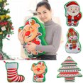 thumbnail image 2 of Christmas Plush Toy Santa Claus Snowman Xmas Tree Elk Stocking Shape Pillow Toy Plush Stuffed Toy, 2 of 3