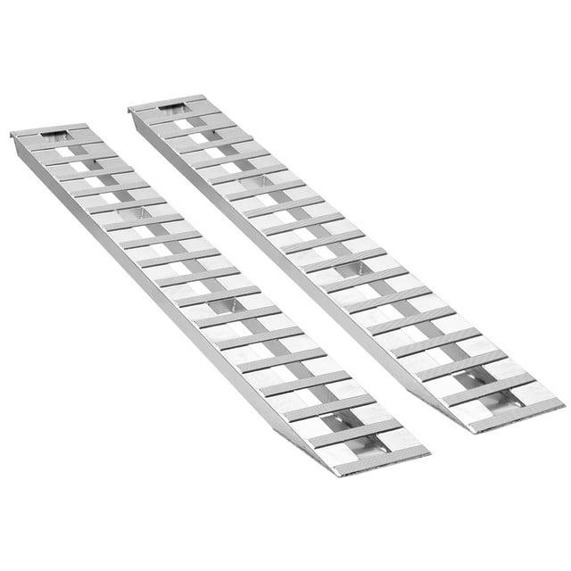 KFFKFF Loading Ramps, 2 Pcs 108 x 15 in, Durable Aluminum and Heavy-Duty Trailer Ramp Set with Anti-Slip Plates, 10000 Lbs Combined Capacity
