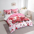 thumbnail image 3 of Homewish Happy Valentine'S Day 7-Piece Twin Bedding Sets,Cute Cartoon Gnome Bedding Comforter Set,Red Sweet Cherry Sheet Sets For Girl Kids,Ultra Soft Home Decor Reversible, 3 of 8