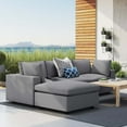 thumbnail image 2 of Modular Lounge Sectional Deep Sofa Set, Sunbrella, Grey Gray, Fabric, Modern Contemporary, Outdoor Patio Balcony Cafe Bistro Garden Furniture Hotel Hospitality, 2 of 10