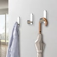 thumbnail image 4 of 304 Stainless Steel Adhesive Wall Hook 3.1x1.97in No-Drill Bathroom/Kitchen Hanger for Towels/Bags (Black/White/Silver 0.13lb)​, 4 of 6