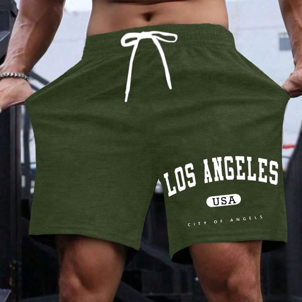 WILLBEST Pantalones Cortos Casuales para Hombre, para Uso Diario, con Estampado de Letras, Cómodos y Elegantes, para Verano, para Ir de Compras Por La Calle y Relajarse.