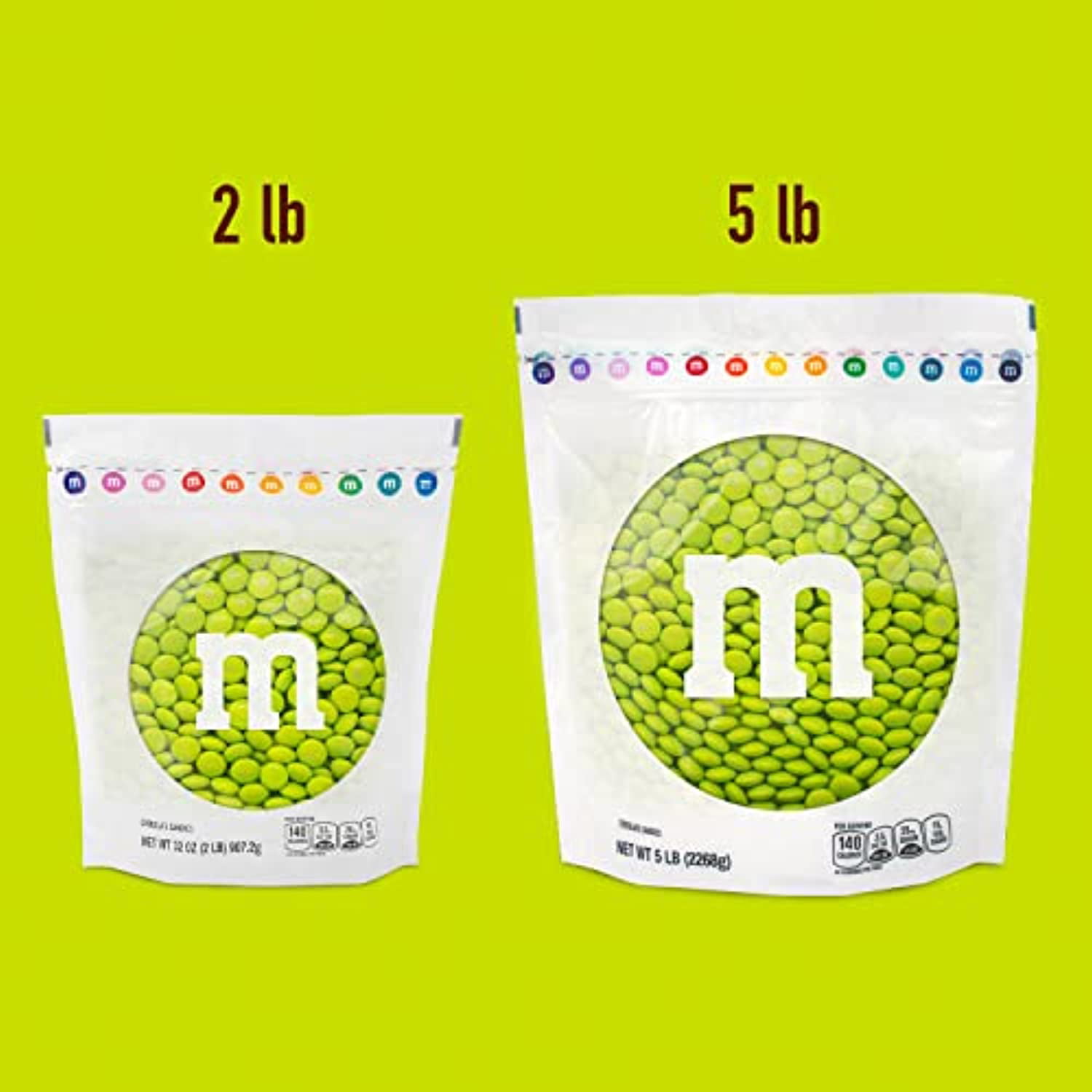 Green M&Ms Candy - 10lb Bulk