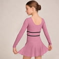 thumbnail image 5 of MKOSPLRT Long Sleeve Gymnastics Leotards for Girls Dance Ballet with Skirt Gymnastic Ballerina Outfit Dress Classic Dancewear Pink 9-10 Years, 5 of 7
