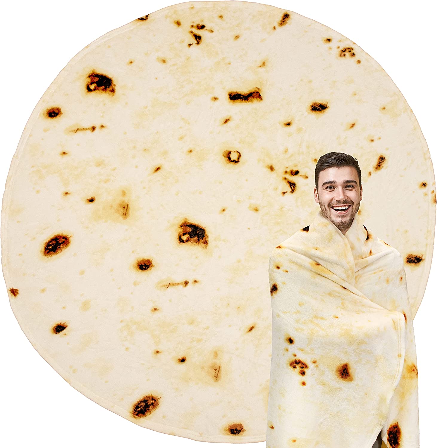 PAVILIA Burritos Tortilla Blanket, Double Sided Realistic Burrito Taco