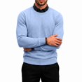 thumbnail image 5 of FOPSUFGWFO Men's Knit Sweaters 2 in 1 Crew Neck Sweatshirts With Shirt Collar Long Sleeve Pullover Tops for Business 3XL, 5 of 6