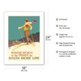 thumbnail image 2 of Winter Sports in the Dunes - South Shore Line - Chicago Lake Shore & South Bend Railroad - Vintage Travel Poster by Oscar Rabe Hanson c.1925 - Bamboo Fine Art 290gsm Paper Print (Unframed) 18x24in, 2 of 4