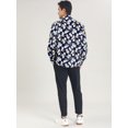thumbnail image 4 of Unique Bargains Men's Flower Palm Long Sleeve Button Down Hawaiian Shirt, 4 of 4
