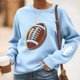 thumbnail image 1 of TaTaai Women Baseball Print Crew Neck Long Sleeve Drop Shoulder Top Hoodie Ladies Spring Autumn Daily Commute Street Wear Soft Comfortable No Fading Machine Washable Stylish Top Gift, 1 of 4