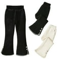 thumbnail image 6 of KYAIGUO Kids Toddler Girls Fleece Bell Bottoms Teen Autumn Winter Flare Leggings Long Pants,Little Girl Trousers,Baby Casual Pants Trousers 3-13 Years, 6 of 7
