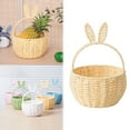 thumbnail image 2 of Easter Basket, Furenl Handheld Rabbit Ear Hanging Basket Easter Fashion Foldable Vegetable Basket Sundries Storage Box, Yellow, 2 of 9