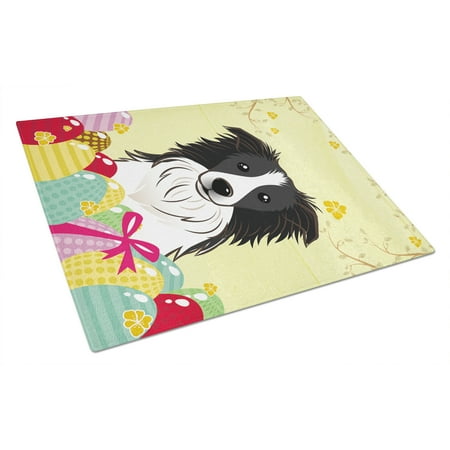 

Caroline s Treasures Border Collie Easter Egg Hunt Glass Cutting Board Large
