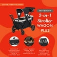 thumbnail image 6 of Open Box Expedition 2-in-1 Stroller Wagon PLUS w/Canopy & Basket, Modern Khaki, 6 of 11