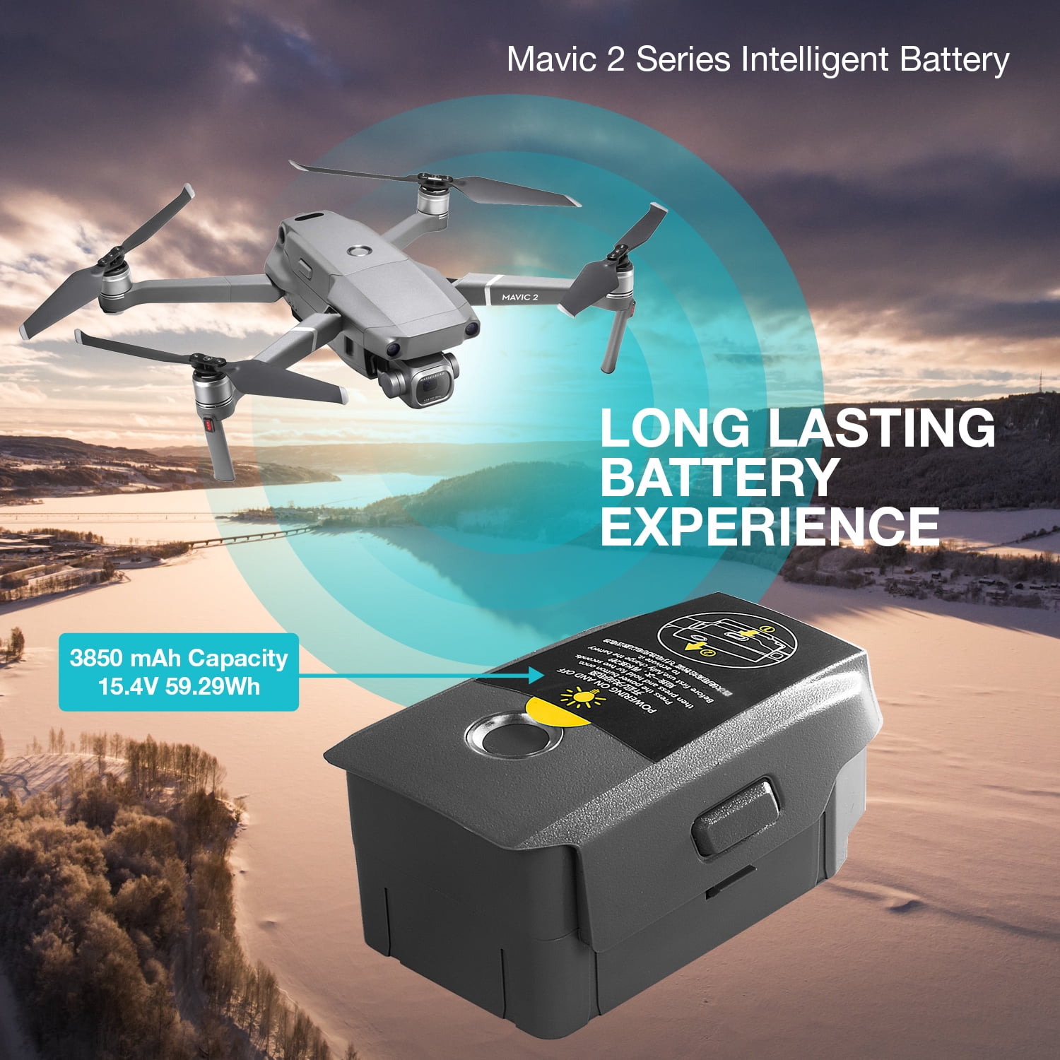 Batterie de vol intelligente 15.4V 3850mAh pour DJI Mavic 2 Pro / Zoom / Enterprise Advanced Lipo 4S Batteries de Drone étendues UAV  44