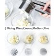 thumbnail image 4 of TORUBIA Potato Ricer Stainless Steel,Extra-Large top Stainless Steel Potato Rice,Rice milling Kitchen Tool with Long Non-Slip Handle, It can be use on Carrots,yams and All Sorts of Root Crops（Black）, 4 of 9