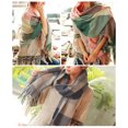 thumbnail image 5 of harmtty Fashion Women Winter Colorful Plaid Print Scarf Tassel Trim Imitation Thick Shawl Elegant Large Long Warm Scarf Fashion Accessories Dark Green, 5 of 7