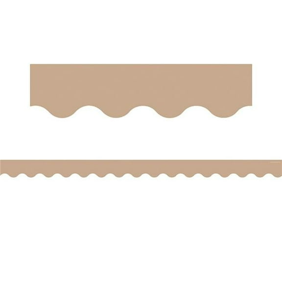 Light Brown Scalloped Border Trim - Pack of 6