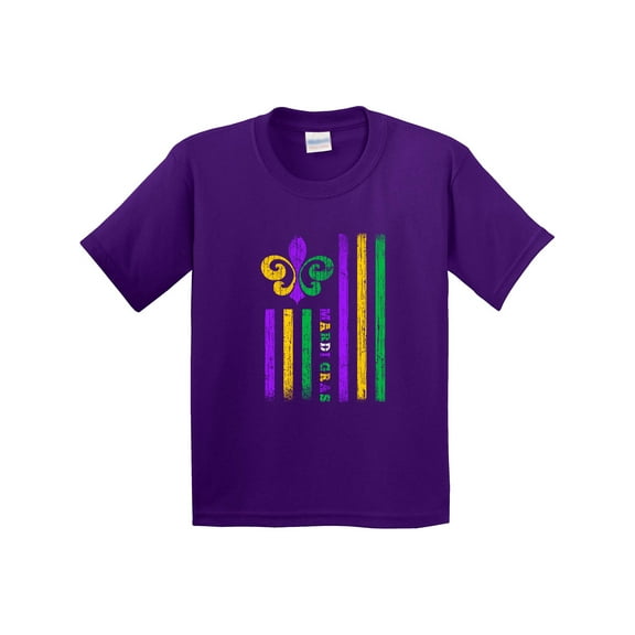 Inktastic Mardi Gras Flag Youth T-Shirt