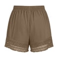 thumbnail image 4 of Womens Casual Shorts Wide Leg Bermuda Shorts Elastic High Waist Lace Trim Summer Beach Shorts with Pocktes, XL, 4 of 7