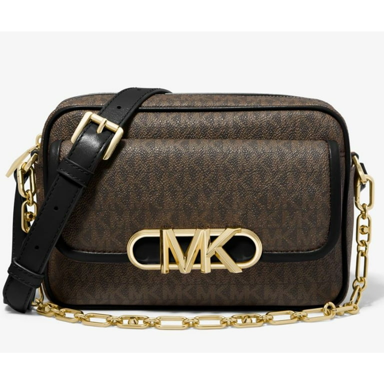 Michael Kors Parker Medium Chain Swag Camera Crossbody Brown/Black