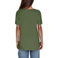 thumbnail image 4 of Women's Casual Solid Color Medium Short Sleeve V-Neck Top, 4 of 6