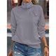 thumbnail image 4 of Sudadera con Cremallera para Mujer, Cuello Alto, Larga, Informal, Holgada, Tops Gris L, 4 of 9