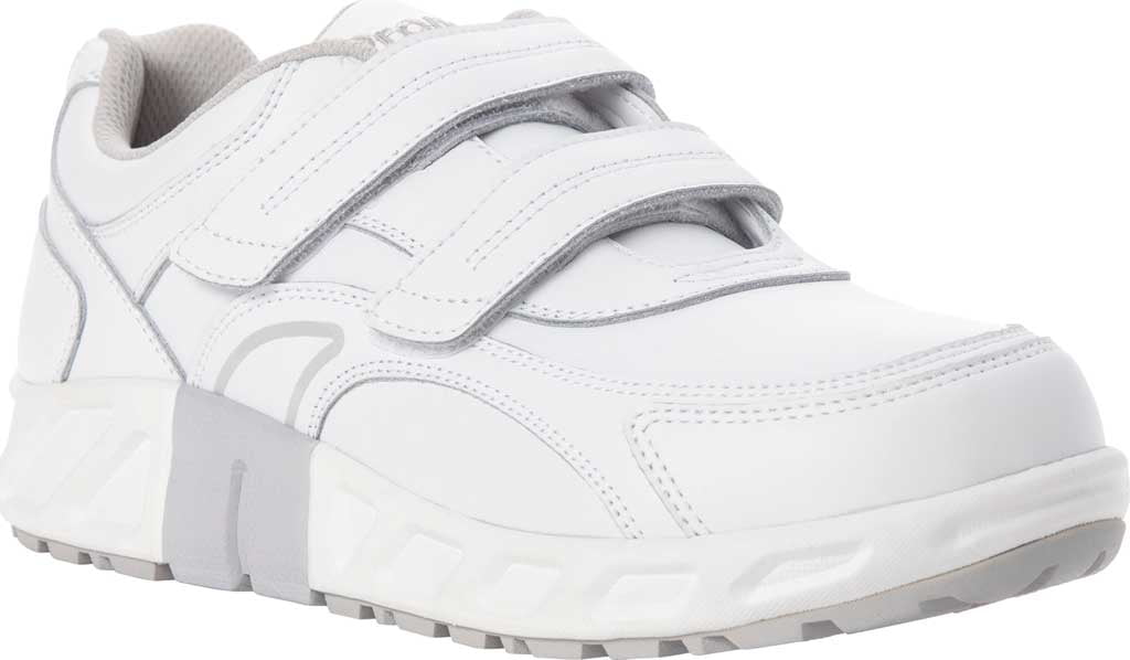 Men's Propet Malcolm Hook and Loop Sneaker White Leather 8 5E - Walmart.com