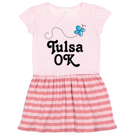 

Inktastic Tulsa Oklahoma butterfly Gift Toddler Girl Dress
