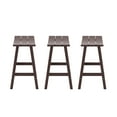thumbnail image 4 of WestinTrends Malibu HDPE Outdoor Patio 24" Counter Stool Saddle Seat (Set of 3), Dark Brown, 4 of 12