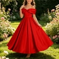 thumbnail image 2 of ATOGUTA Teen Girl Birthday Dresses Strapless Satin Homecoming School Dance Wedding Birthday Party Graduation Pageant Bridesmaid Red, Size 5T-14, 2 of 7