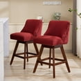 thumbnail image 4 of LEGAHOME Bar Stools Set of 2, 26” Swivel Counter Height Bar Stools with Soft Foam and Steel Spring Core, Modern Bar Stools with Wood Legs for Kitchen Island, Bar, Dining Room, Wine Red, 4 of 9
