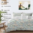 thumbnail image 4 of Blue Flowers Bedding 3 Piece Duvet Cover Set Full Size, Romantic Farmhouse Botanical Floral Leaves Soft Microfiber Comforter Cover with Zipper Closure & Pillowcases, FadeResistant Quilt Cover, 4 of 9