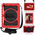 thumbnail image 1 of iPad 6th / 5th Generation Case with PET Screen Protector, iPad Pro 9.7 / iPad Air 2 Case, Dteck Heavy Rugged Full Body Shockproof Protective Cover with Kickstand/ Should Belt /Pencil Holder,Red, 1 of 6