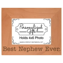 ThisWear Birthday Gift for Nephew Best Nephew Ever Wood Laser 4x6 Landscape Picture Frame