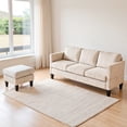 thumbnail image 3 of Leumius Convertible Sectional Sofa Couch,Modern Corduroy L-Shaped Couch with Storage Ottoman,Small Sofa for Small Living Room, Apartment and Small Space,Off White, 3 of 10