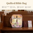 thumbnail image 7 of Xixirimido Cross Lily Flower Sunset Glow Print Bible Cover Case Large Bible Cover with Handle Quilted Bible Carrying Case Bag with Bookmarks Bible Study Supplies Accessories, 7 of 7