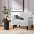 thumbnail image 5 of Coewske Mid-Century Fabric Tufted Accent Chair 2 PCS for Office, Living Room, Light Grey, 5 of 7