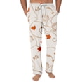 thumbnail image 2 of Men's Fashion Romantic Rose Print Pants, Drawstring Elastic Waist Lounge Trousers for Valentine's Day Gift and Home,White,M, 2 of 5