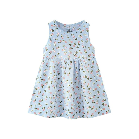 Honeeladyy Toddler Girl Dresses Clearance,Summer Toddler Baby Girls Sleeveless Dress Graphic Print Children's Clothing