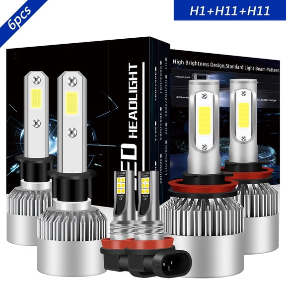 H1 High H11 Low H11 Fog Light for Kia Sorento 2011-2013 LED Headlight Bulbs 6000K White 6pcs