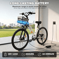 thumbnail image 4 of 26"Adult Electric Bicycles,500W Motor,20MPH 35+Miles,432Wh Battery,Commuting Ebike with Basket,7-Speed,UL2849, 4 of 12