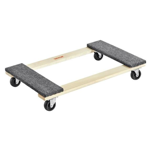 Heavy Duty Furniture Dolly 1000 lbs Load Capacity 18x30 Inch Hardwood Moving Cart with 4 Swivel Casters for Home Cleaning