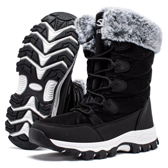 HOBIBEAR Women's Snow Boot Anti-Slip Waterproof & Lace Up Winter Boots for Women
