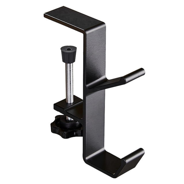 Soporte de escritorio para bolsas Gancho para mochilas Soporte de escritorio portátil Soporte para auriculares Reduce el desorden para la mesa Escritorio debajo del mostrador (Negro)